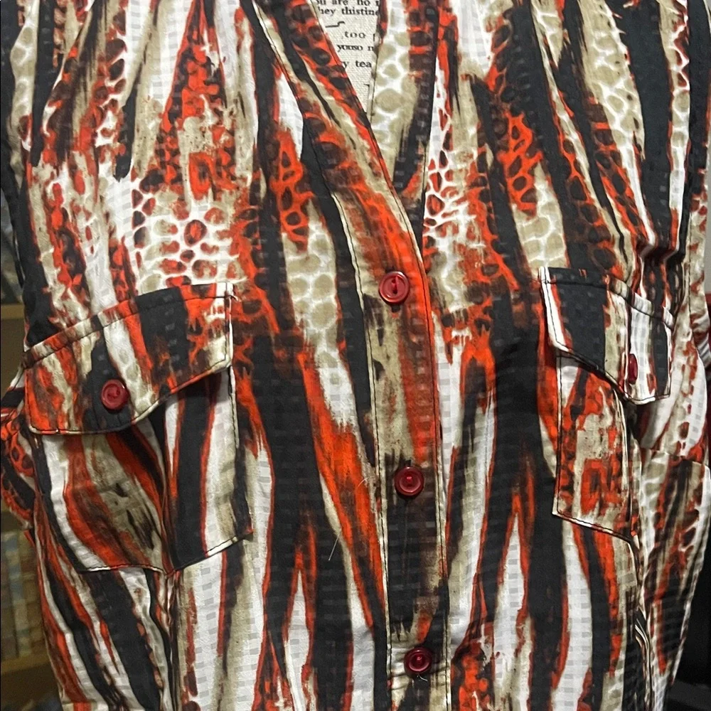 NY Collection Multicolor Striped Sleeveless Blouse - Picture 2 of 3